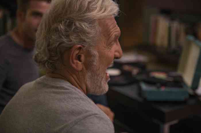 A Grandpa listening to the music