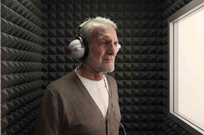 Client with hearing aids